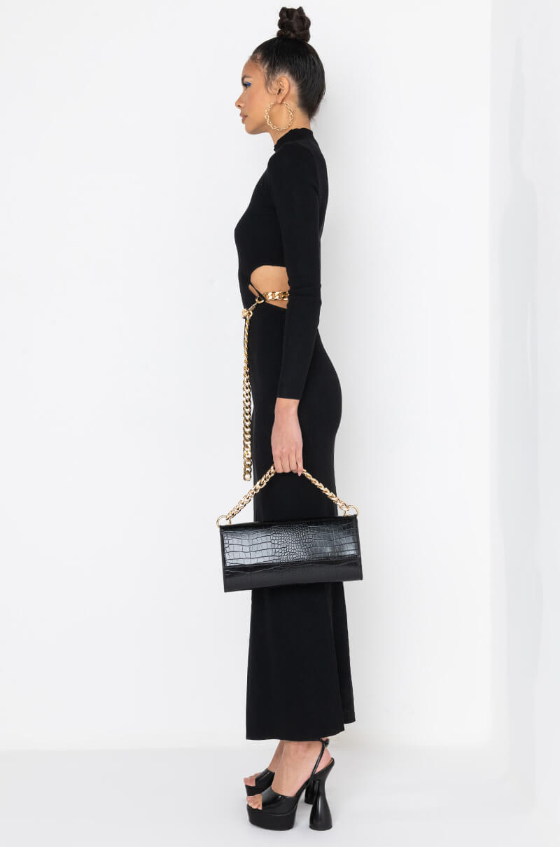 I MAKE THE MOVES MAXI DRESS WITH CUT OUTS