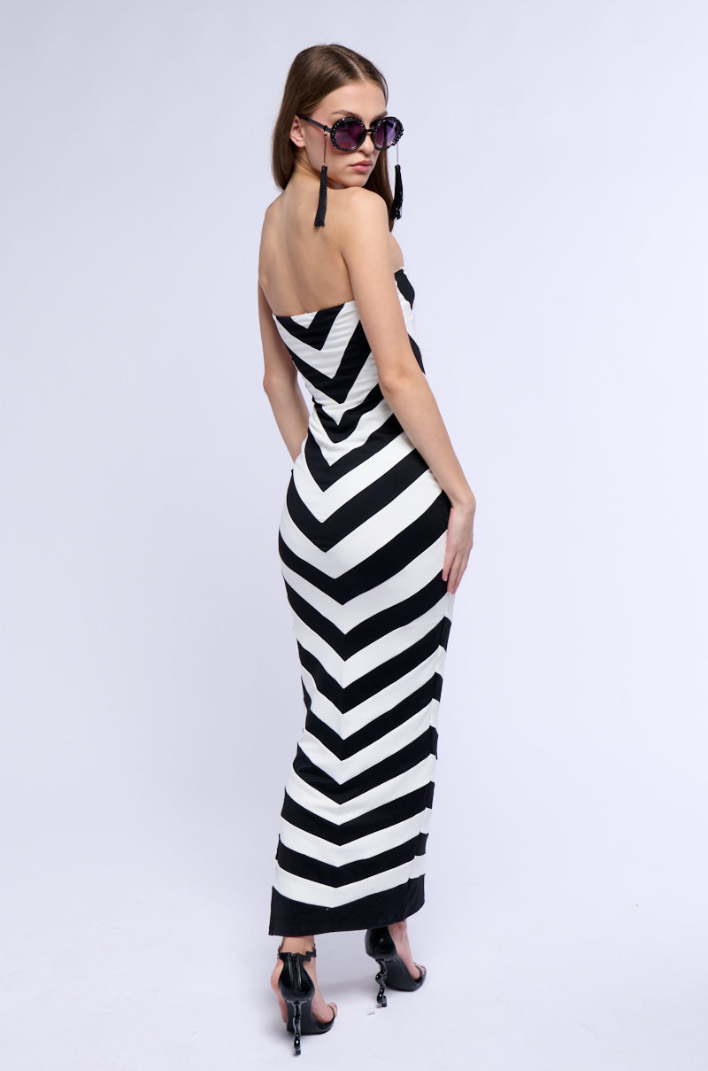 A DAY IN THE HAMPTONS STRIPED MAXI DRESS