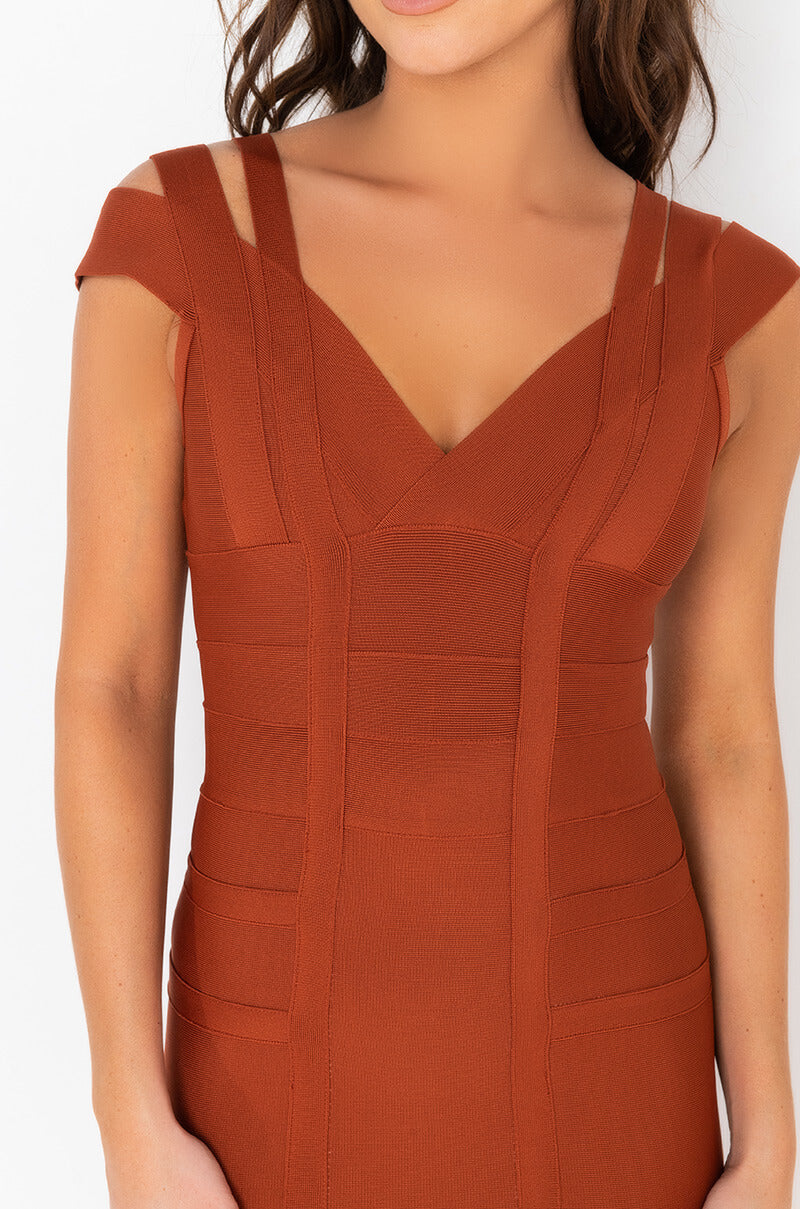 COCKTAIL VIBES BANDAGE MIDI DRESS