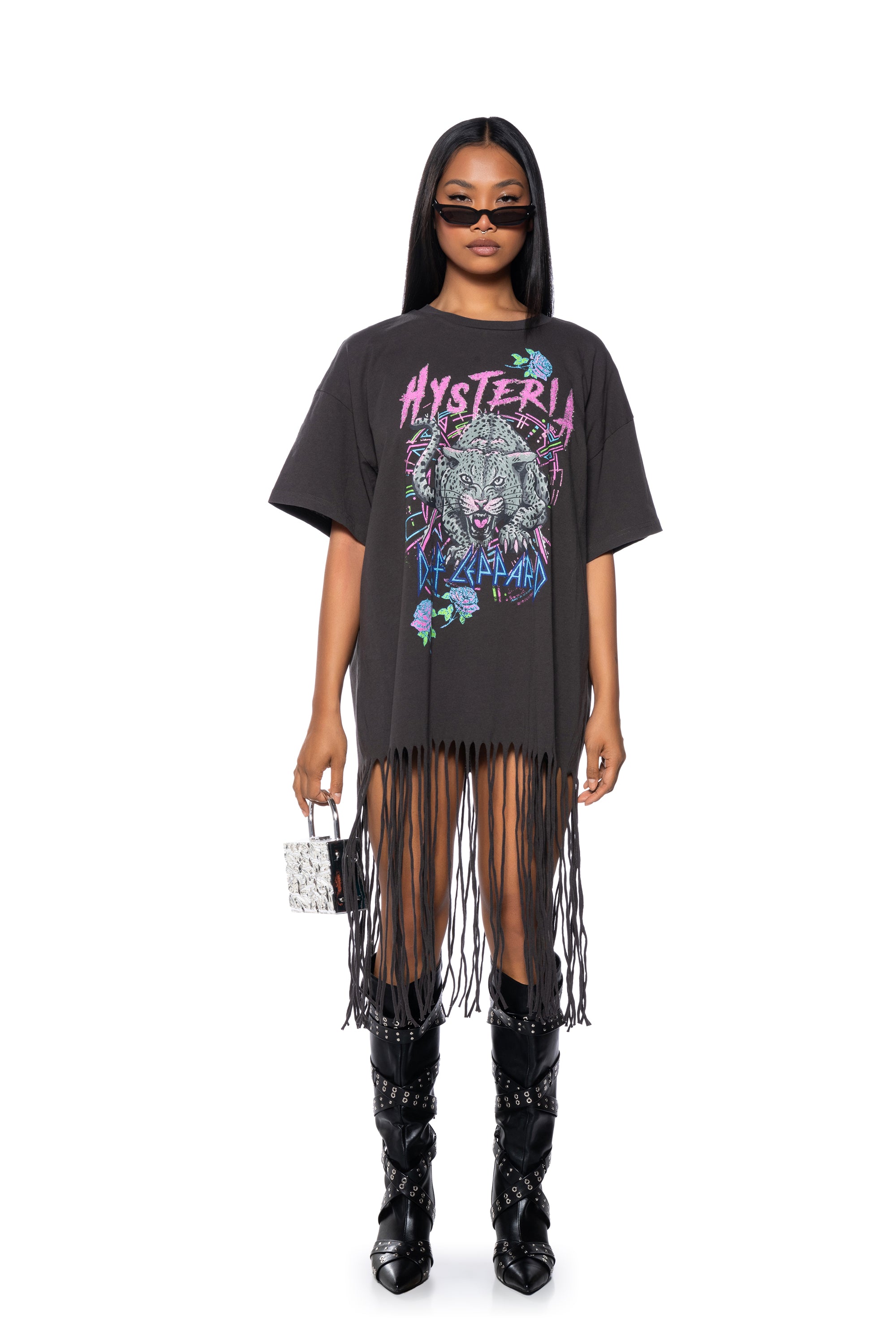 DEF LEPPARD OVERSIZED SHIRT DRESS