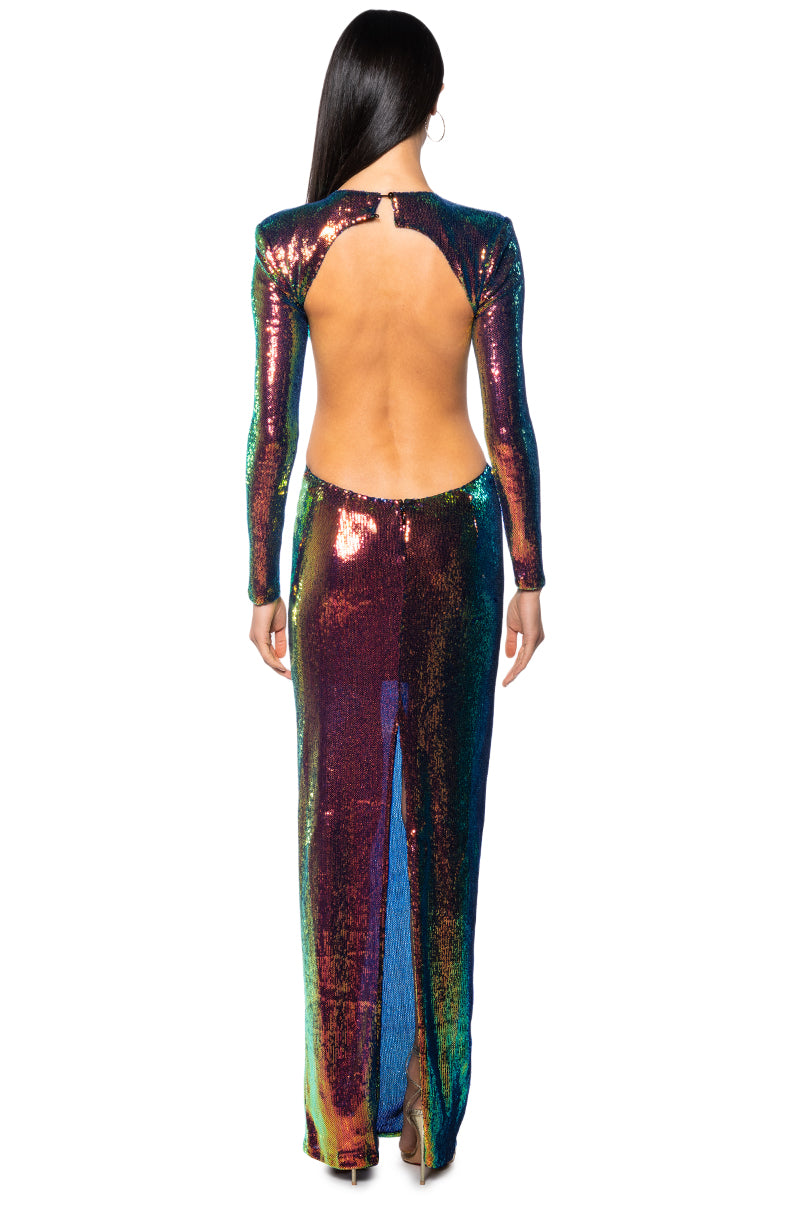 SCARLETT CUT OUT SEQUIN GOWN