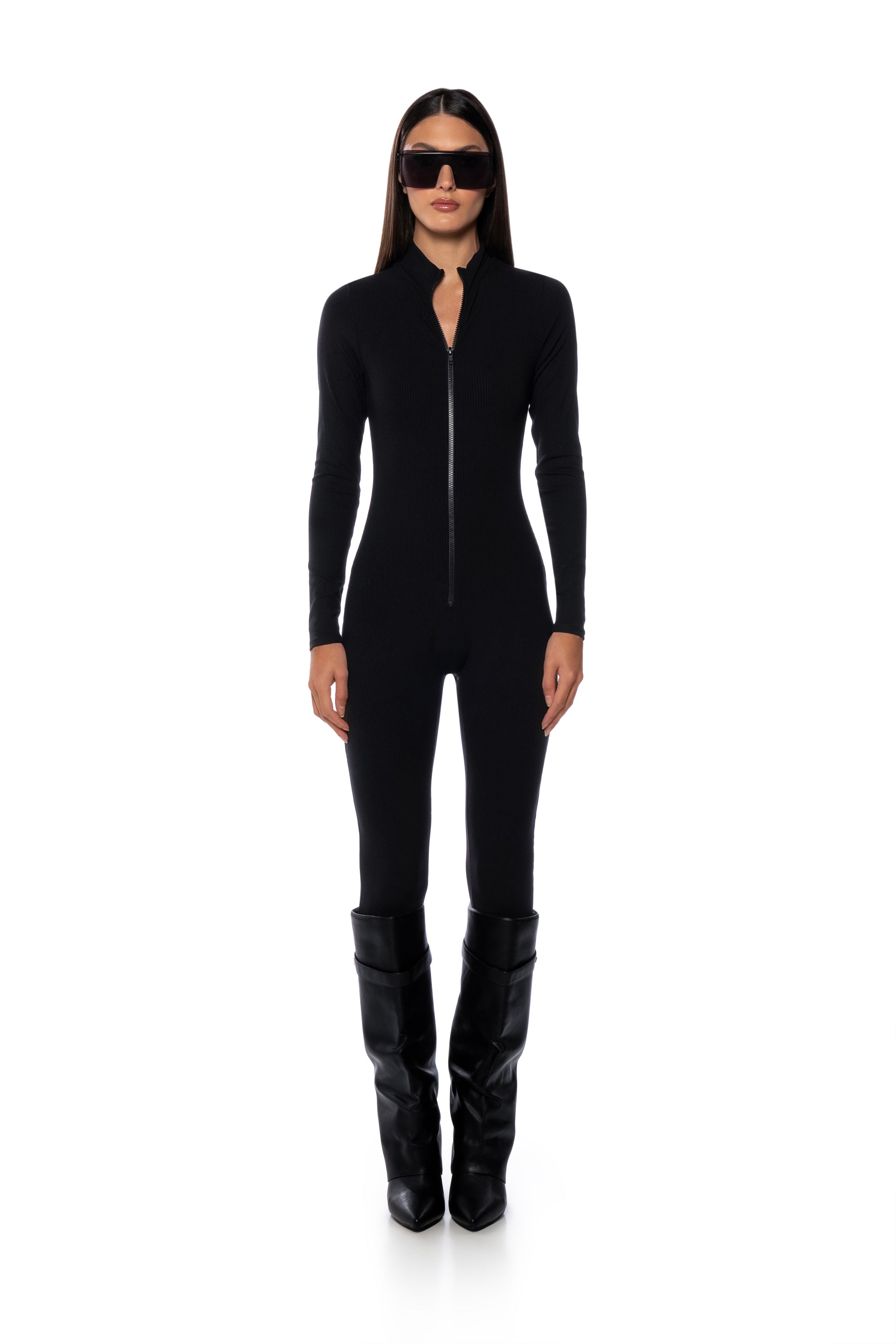 STEP UP ZIP FRONT JUMPSUIT