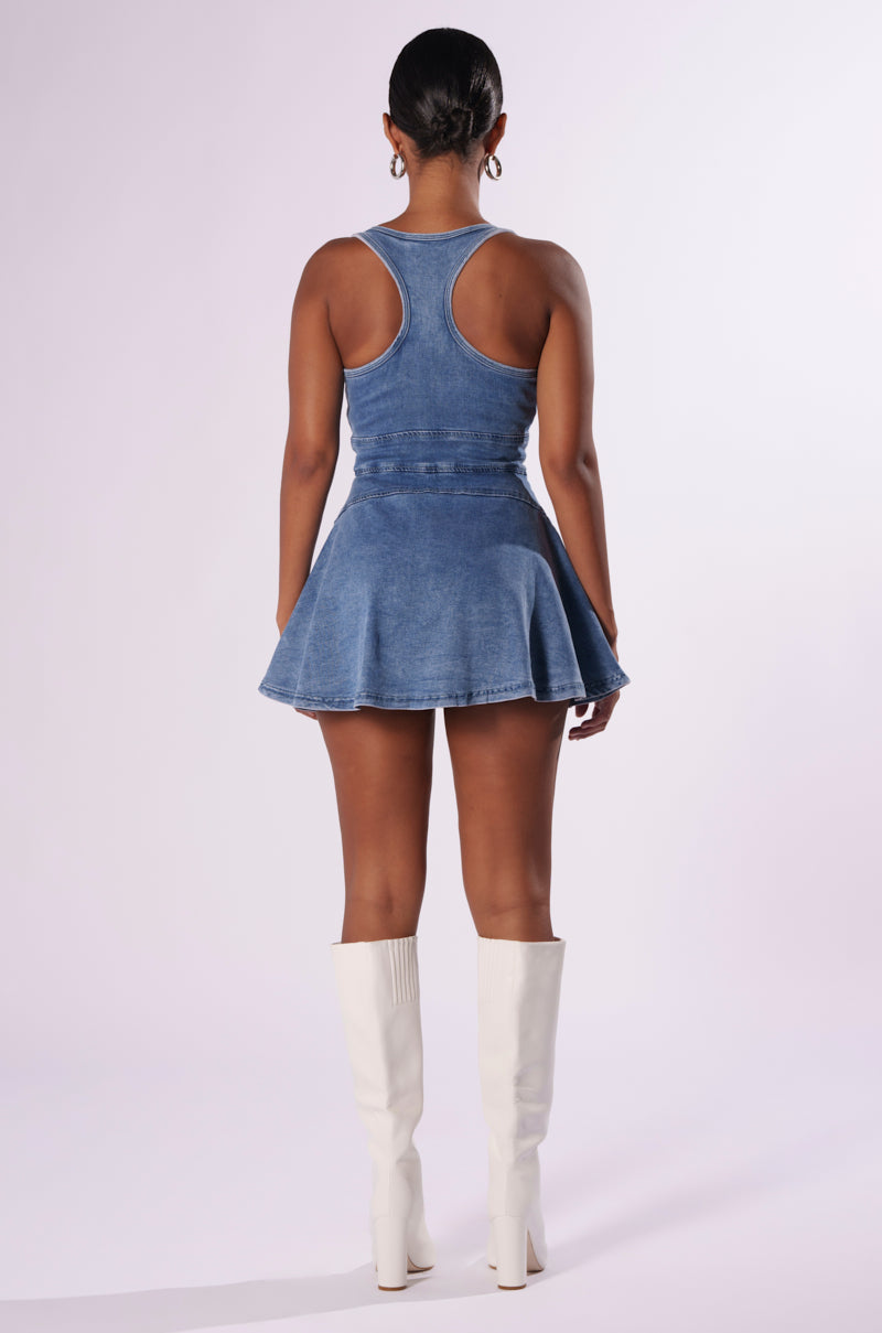 VIVIAN DENIM MINI DRESS