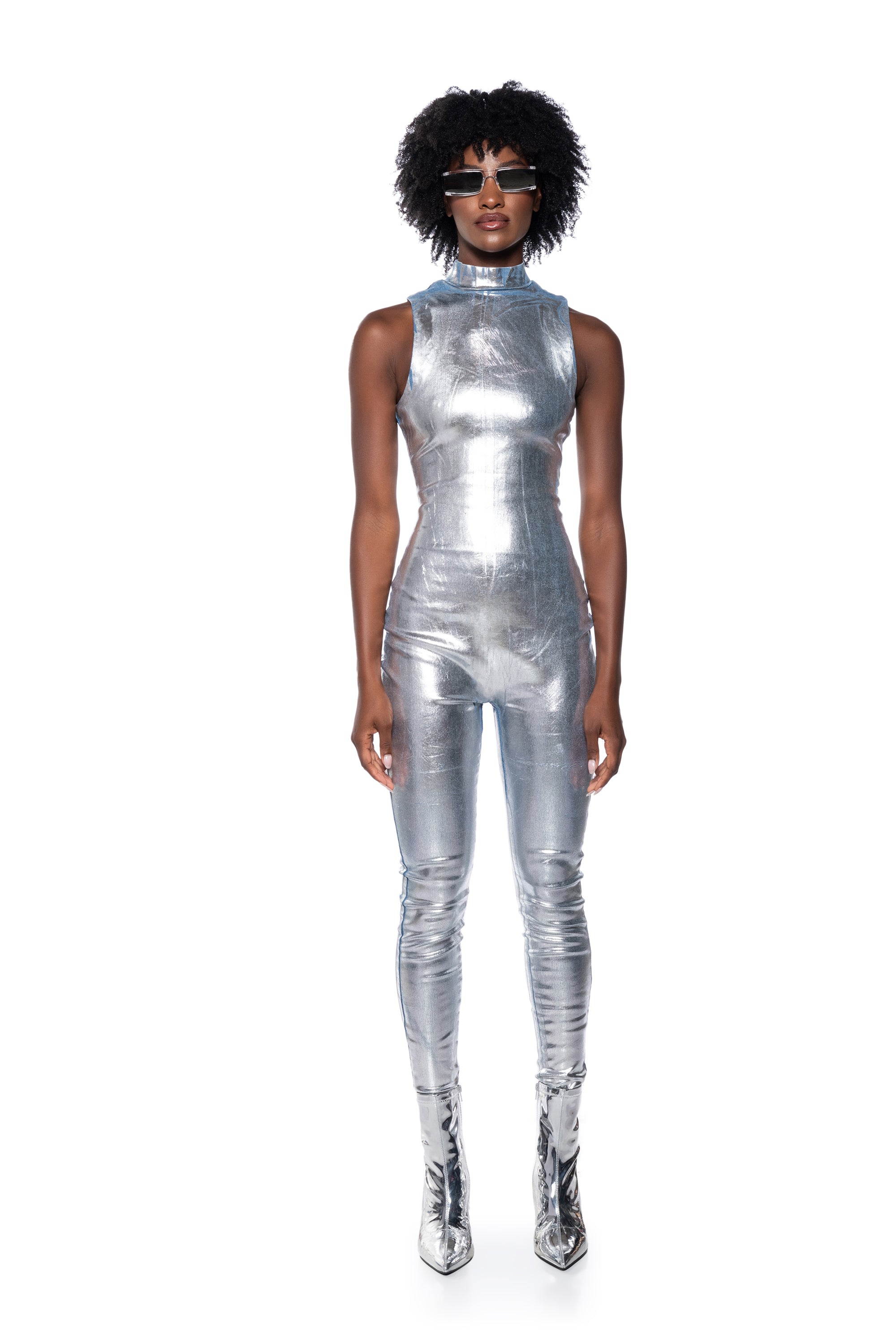 CHROME LOVE METALLIC JUMPSUIT