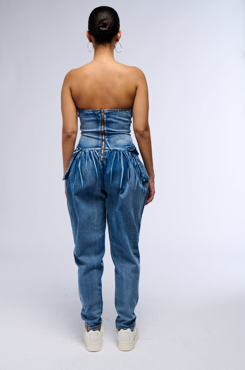 TILL WE MEET AGAIN DENIM JUMPSUIT