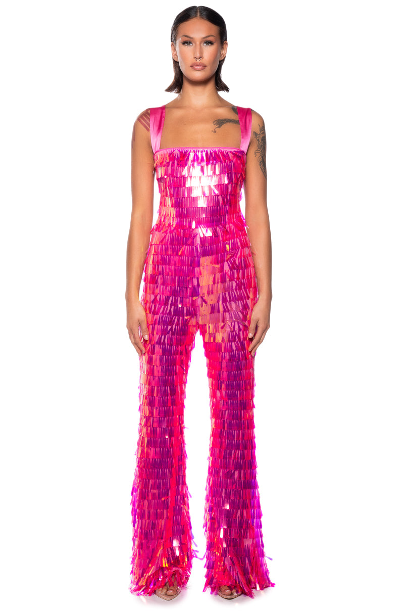 OUT FROM UNDER SEQUIN JUMPSUIT