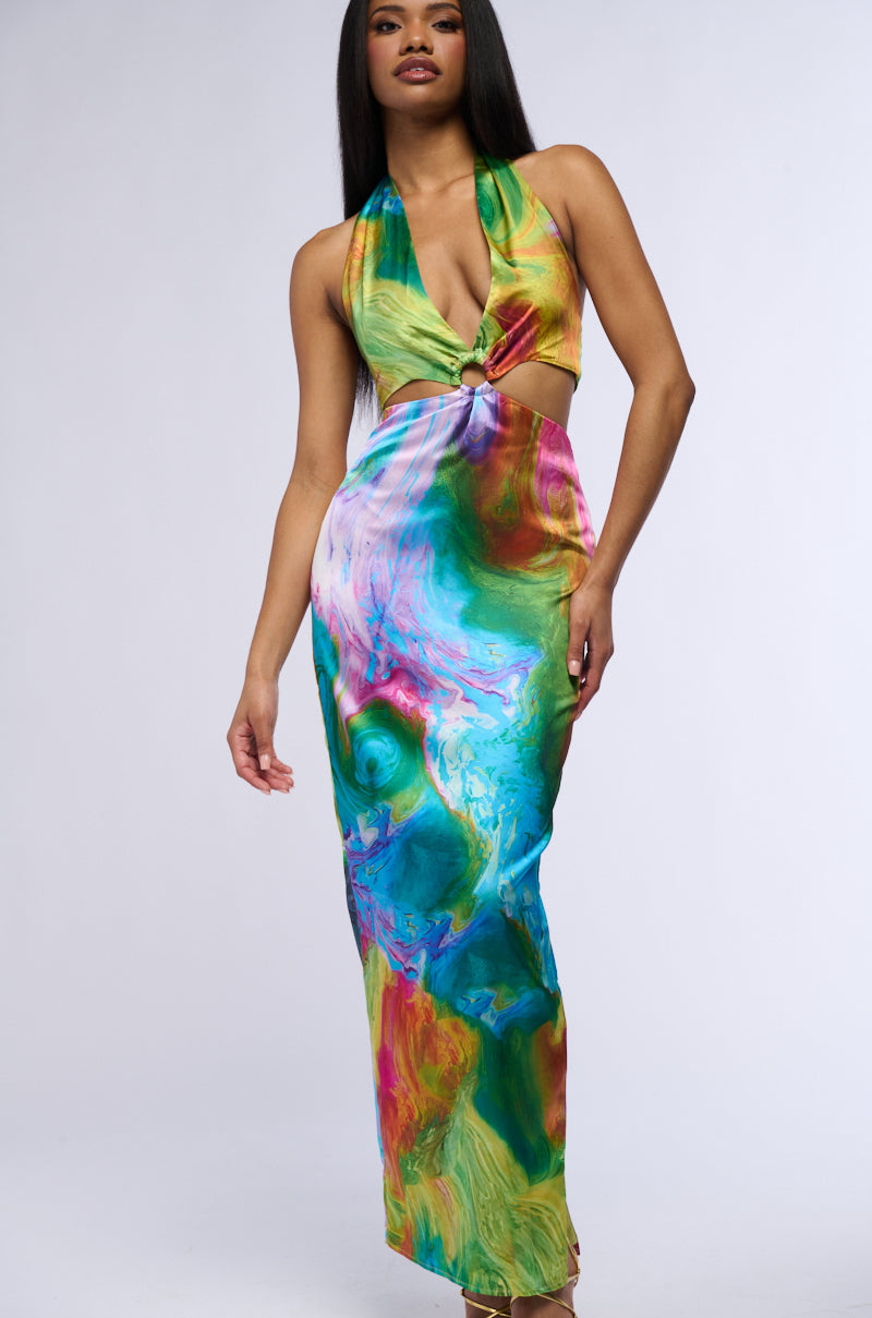 FREE SPIRIT SATIN MAXI DRESS