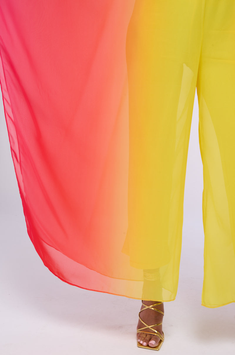 SUNSET OMBRE CHIFFON JUMPSUIT