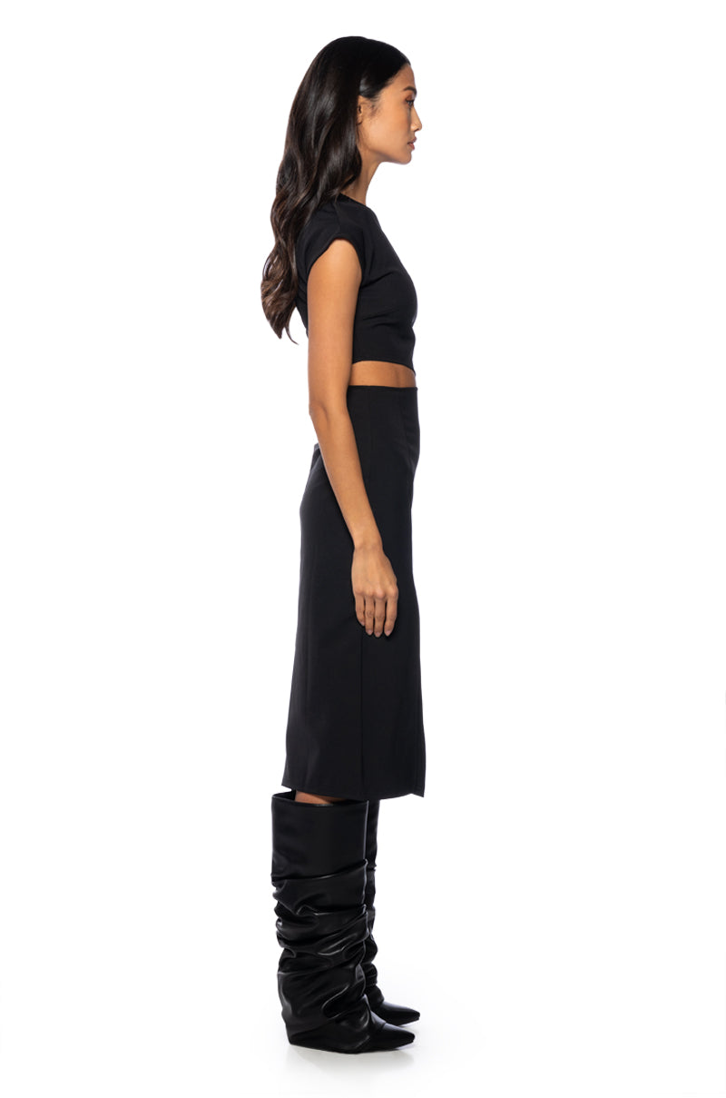 TERRY CUT OUT TSHIRT MIDI DRESS