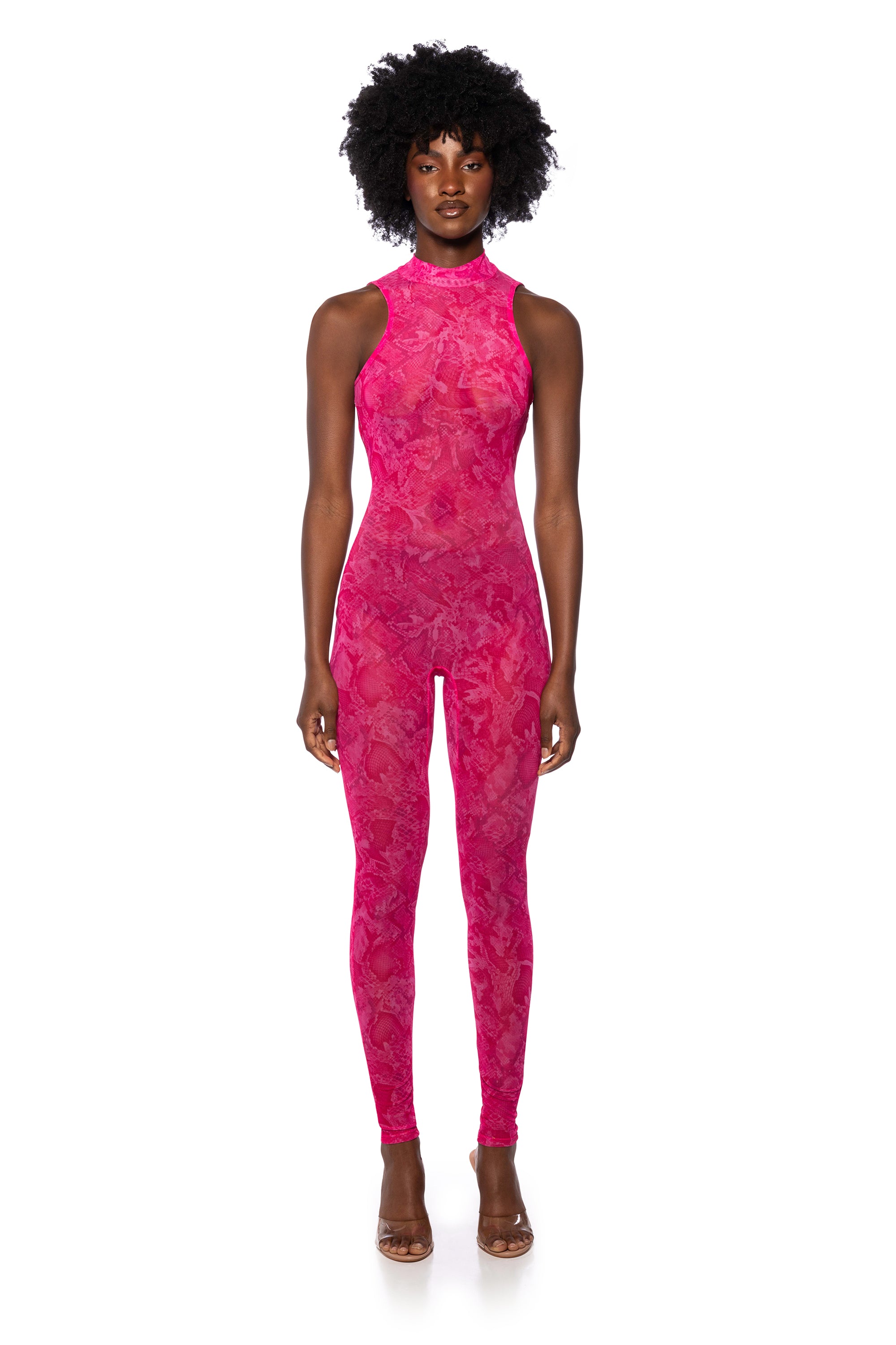 LENA PRINTED JUMPSUIT IN PINK