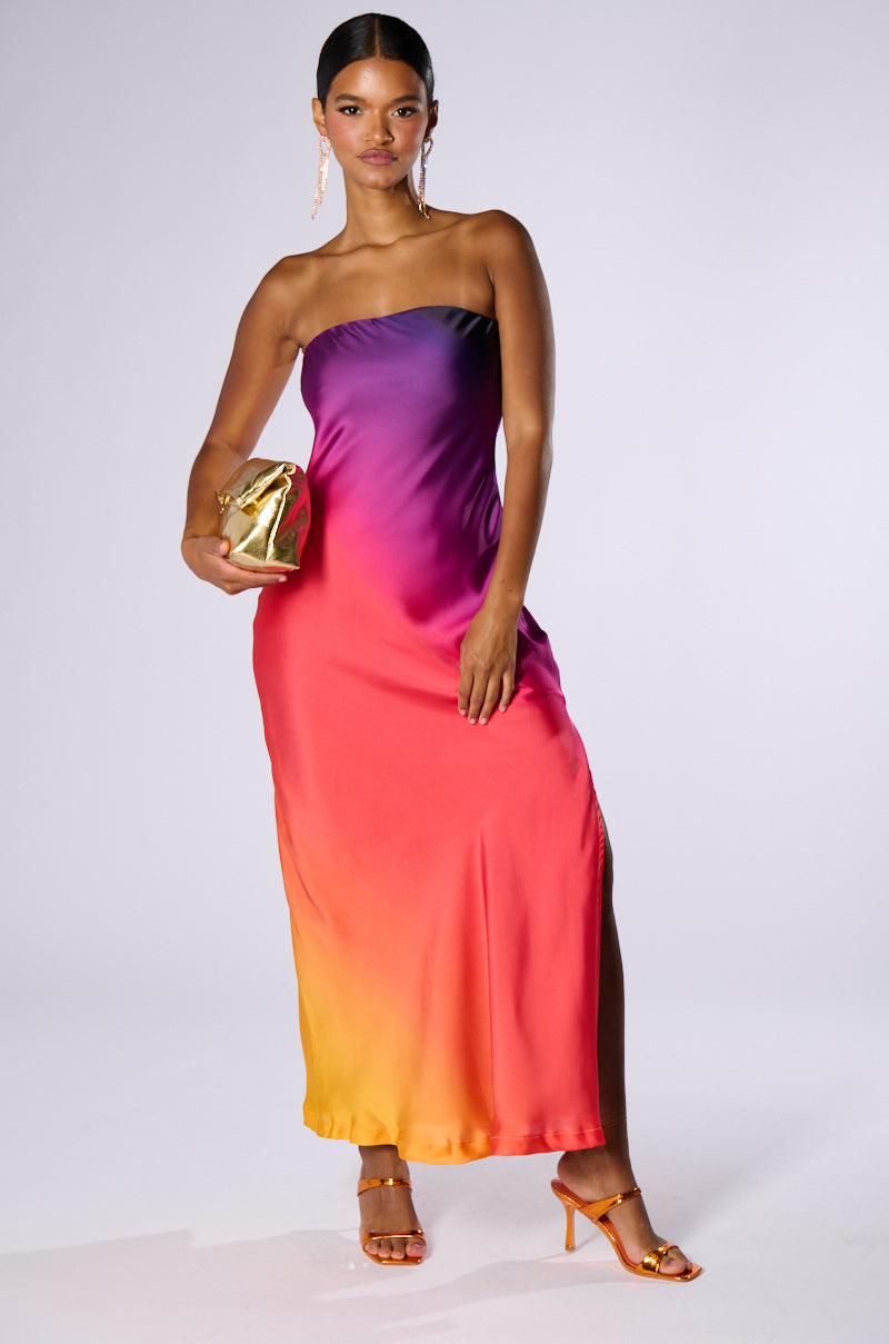 NOT GOING ANYWHERE SATIN MAXI DRESS