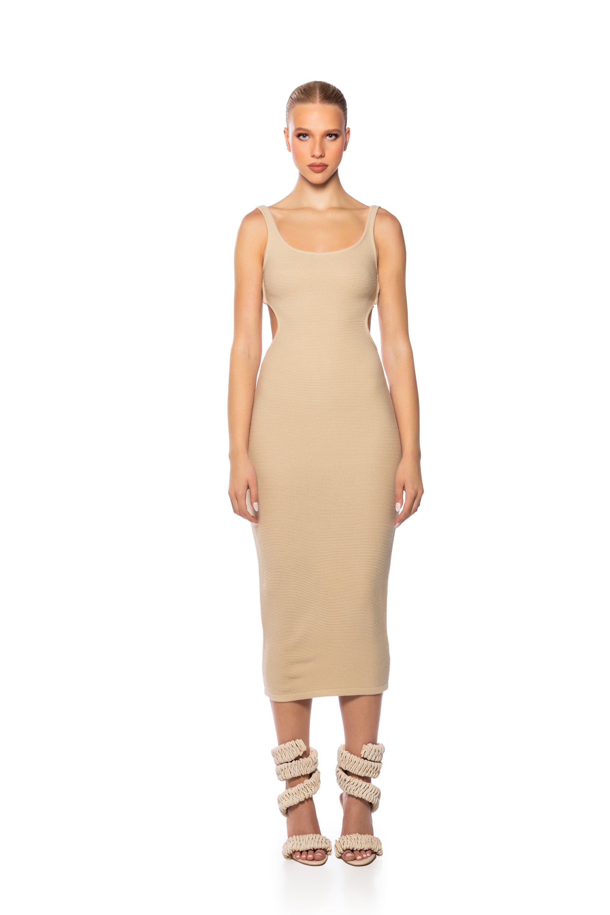 DAINA OPEN BACK MIDI DRESS