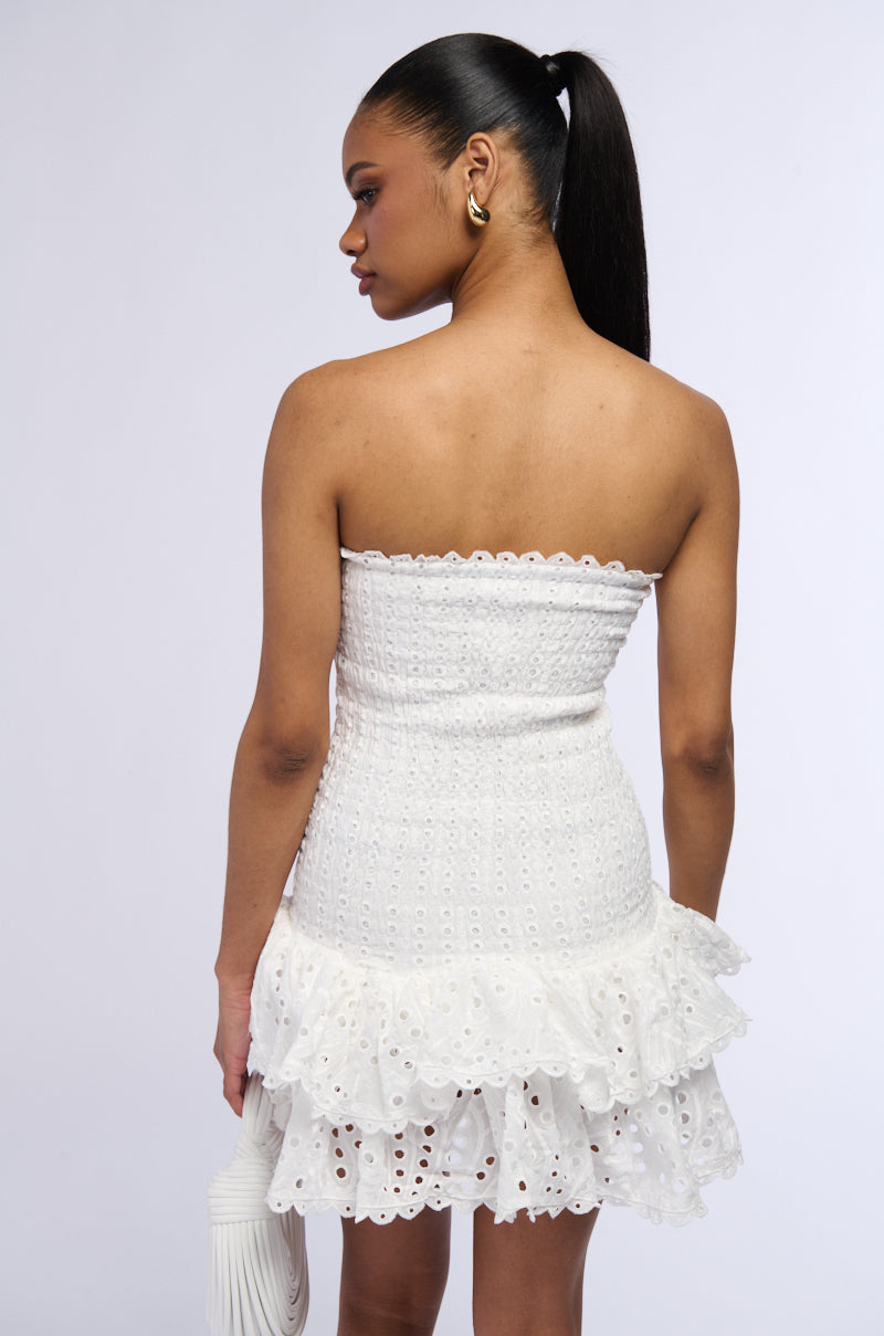 LETS GO TO THE BEACH RUFFLE MINI DRESS