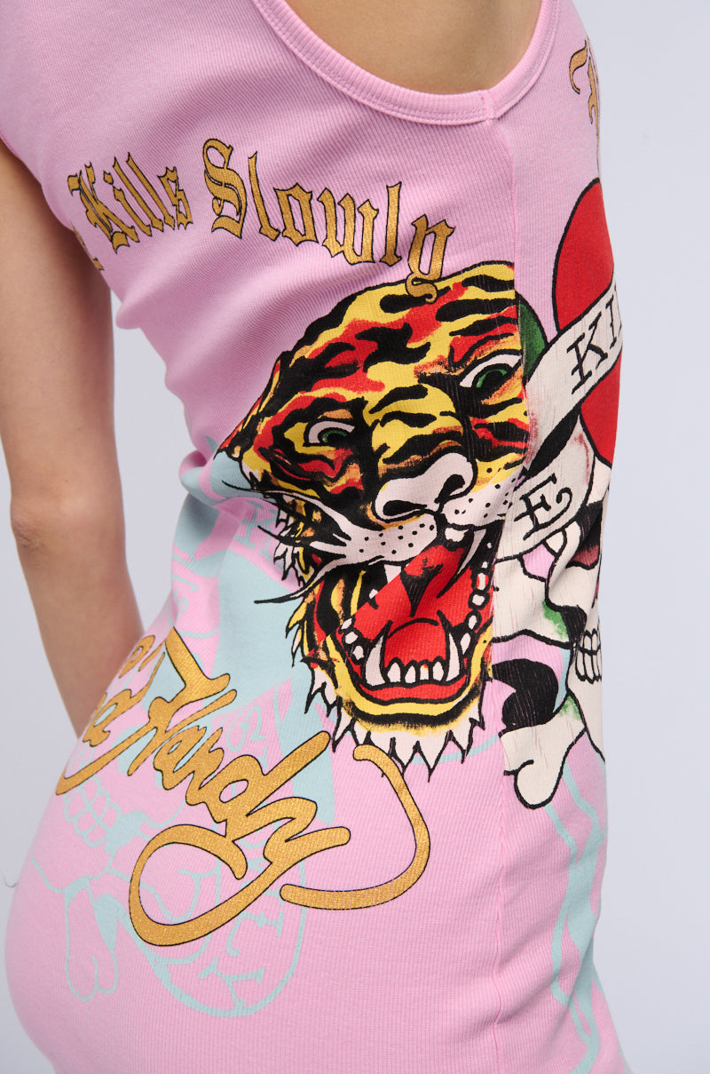 ED HARDY RETRO FLASH RIB TANK DRESS