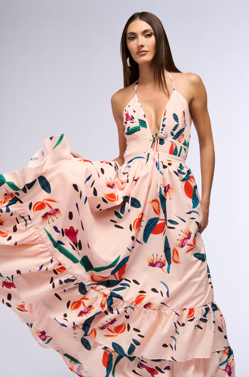 PARADISE FLORAL MAXI DRESS