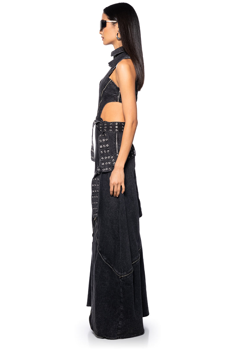 EVERY WHICH WAY ZIPPER MAXI DRESS