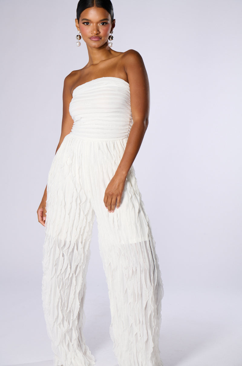 LILIANA STRAPLESS MESH JUMPSUIT
