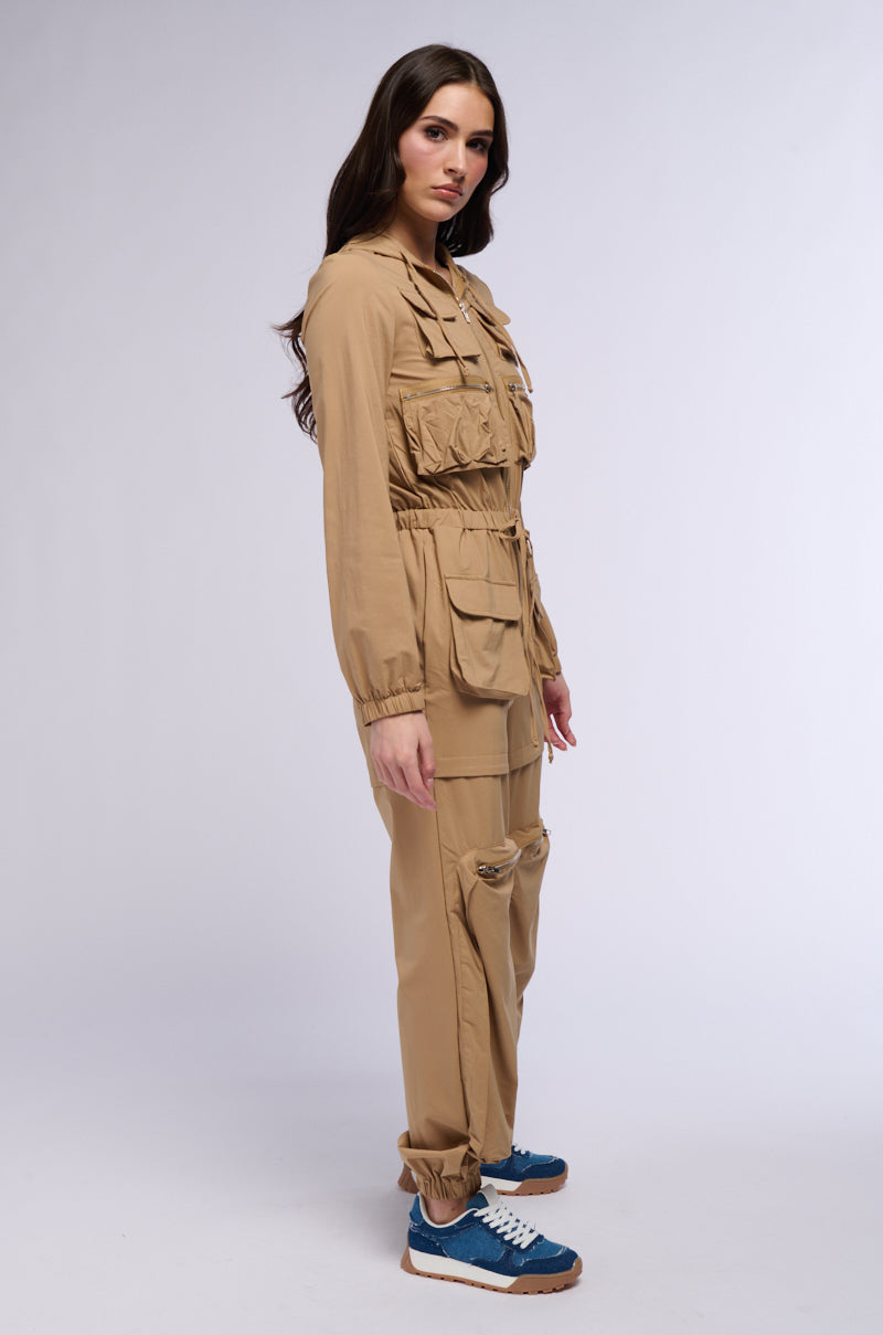 PENNY HOODED CARGO JUMPSUIT