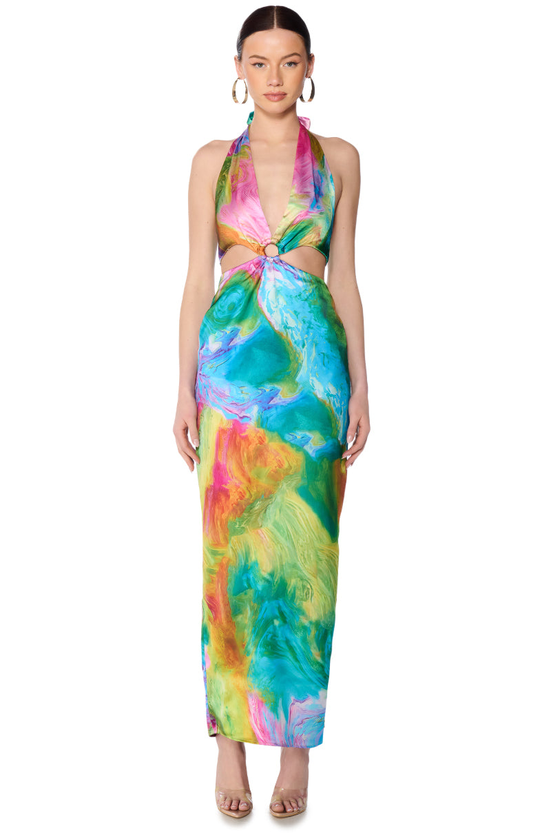 FREE SPIRIT SATIN MAXI DRESS