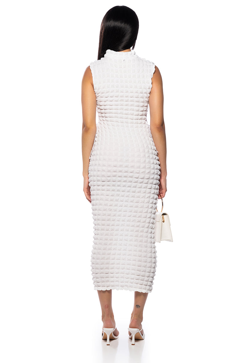 BUSY GAL SLEEVELESS MOCK NECK MAXI DRESS