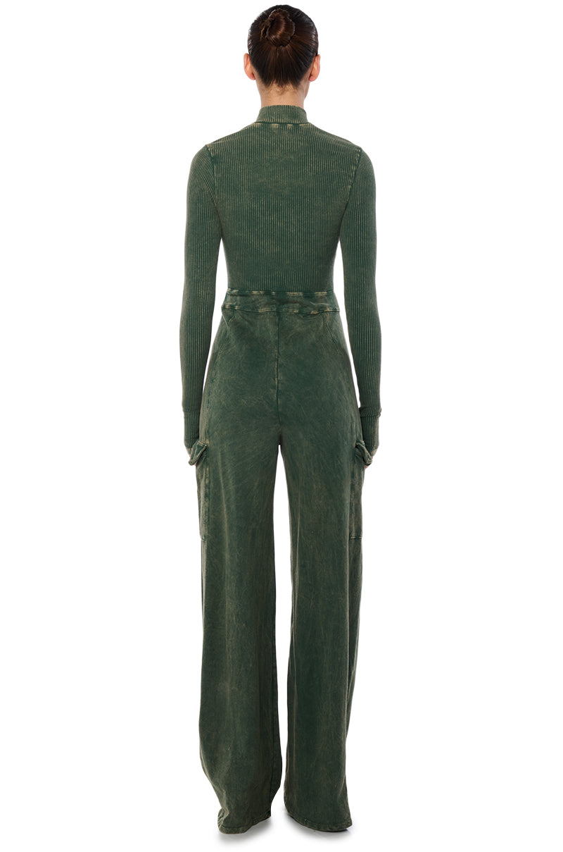 KELLY QUARTER ZIP CARGO JUMPSUIT