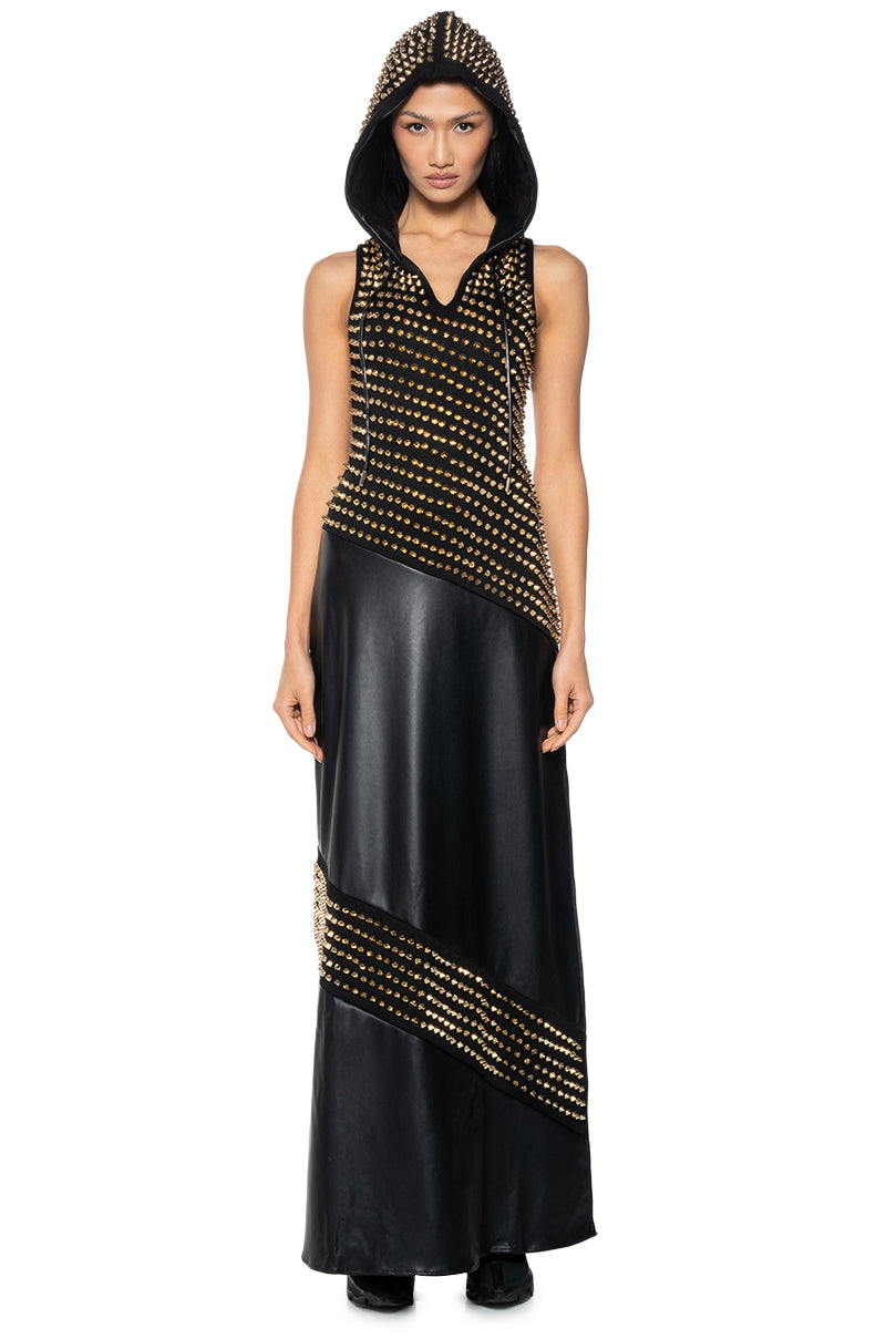 BONDI SPIKED HOODIE MAXI DRESS