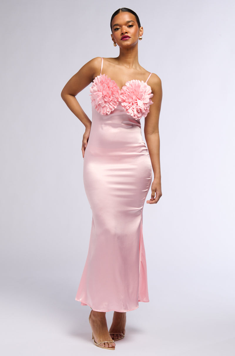 VA VA VOOM SATIN MAXI DRESS