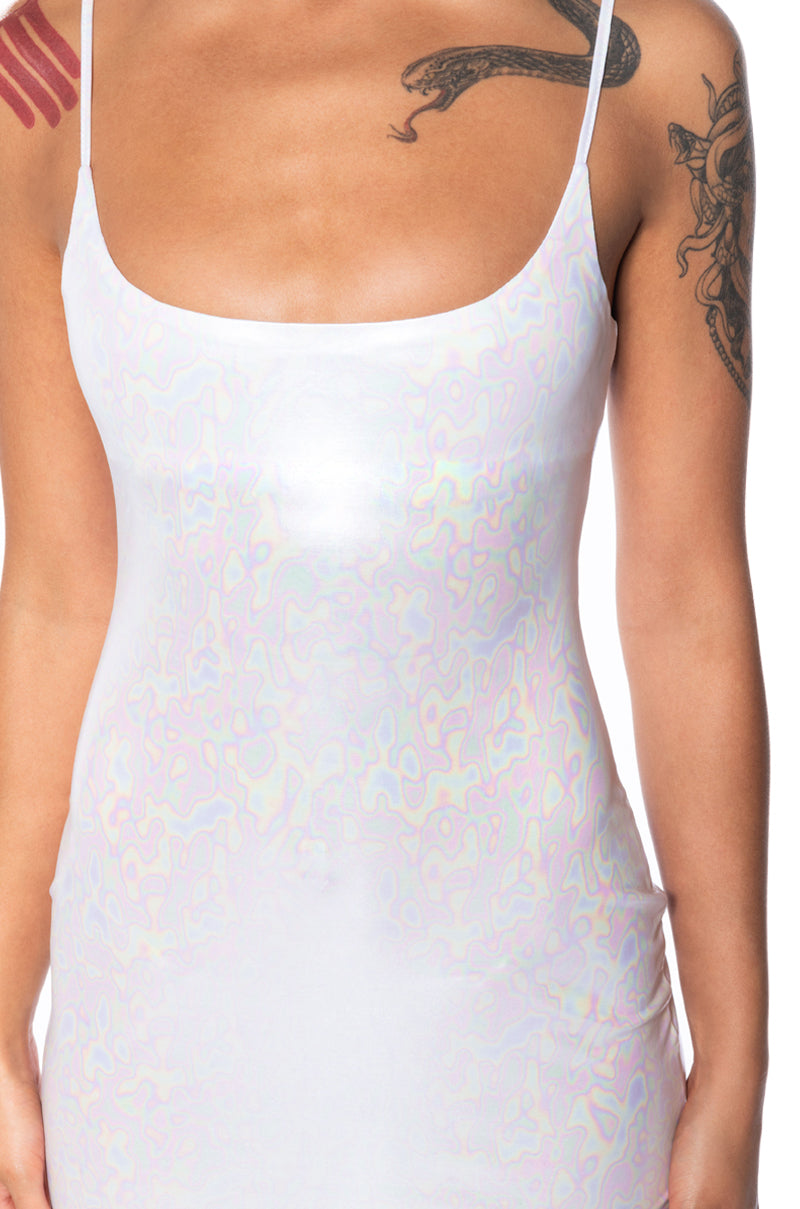 OIL SPILL METALLIC MINI DRESS