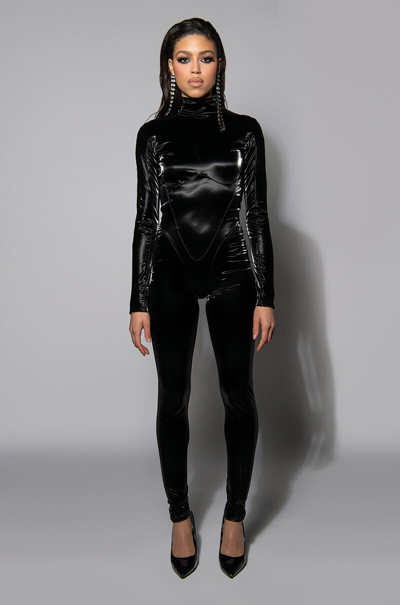 CHOOSE ME FAUX LEATHER CATSUIT