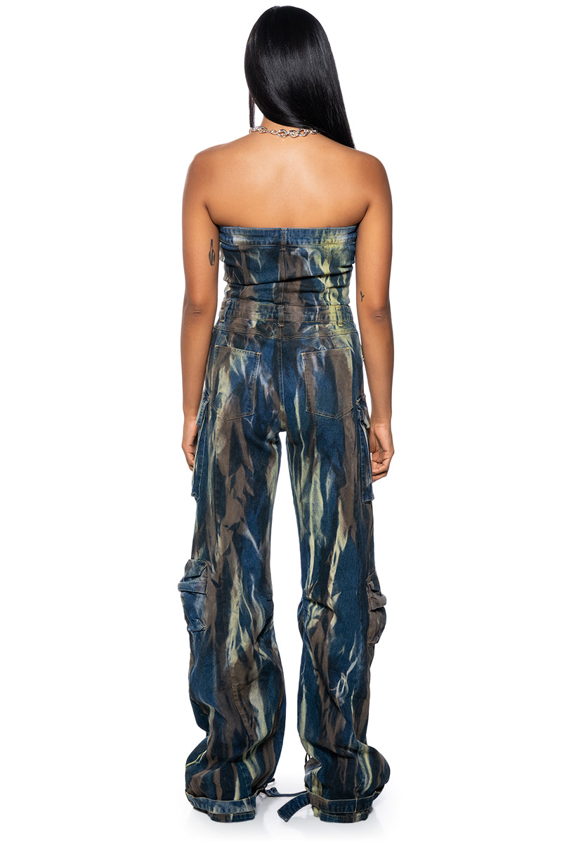 LAURYN STRETCH DENIM JUMPSUIT