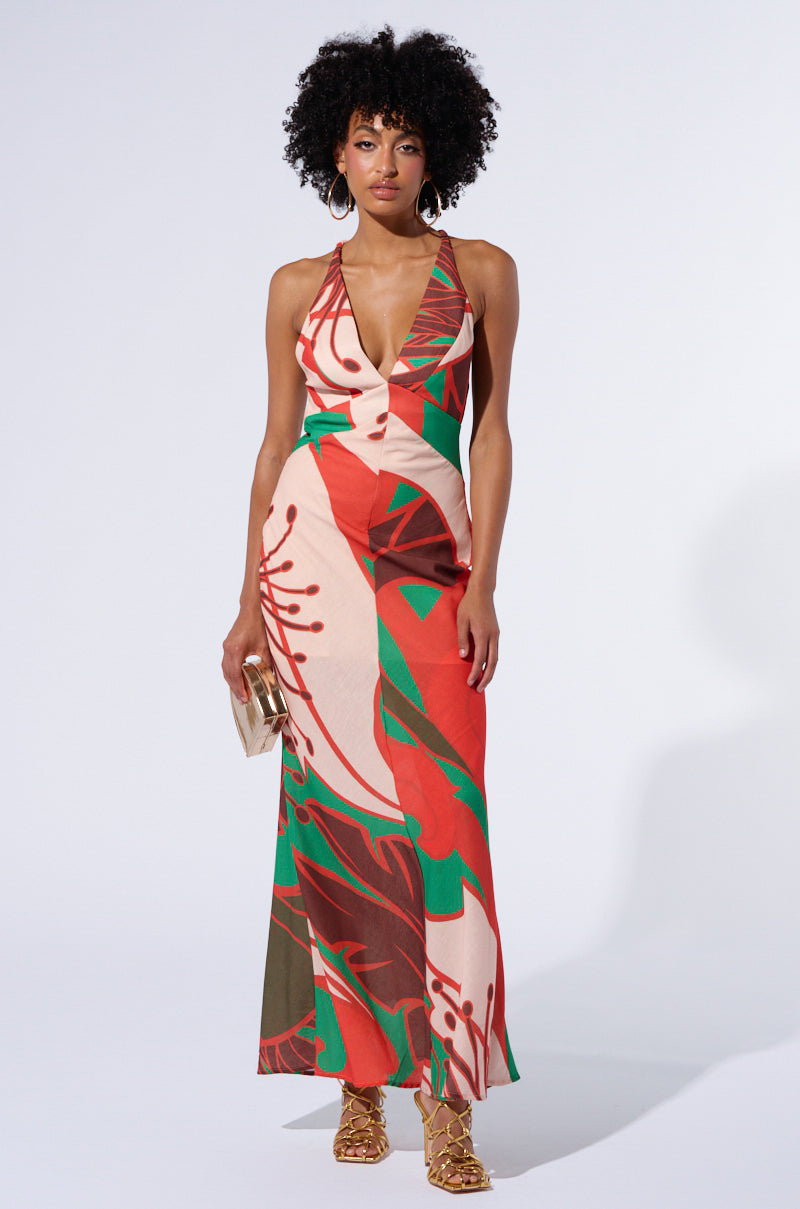 HIBISCUS HONEY PRINTED MAXI DRESS