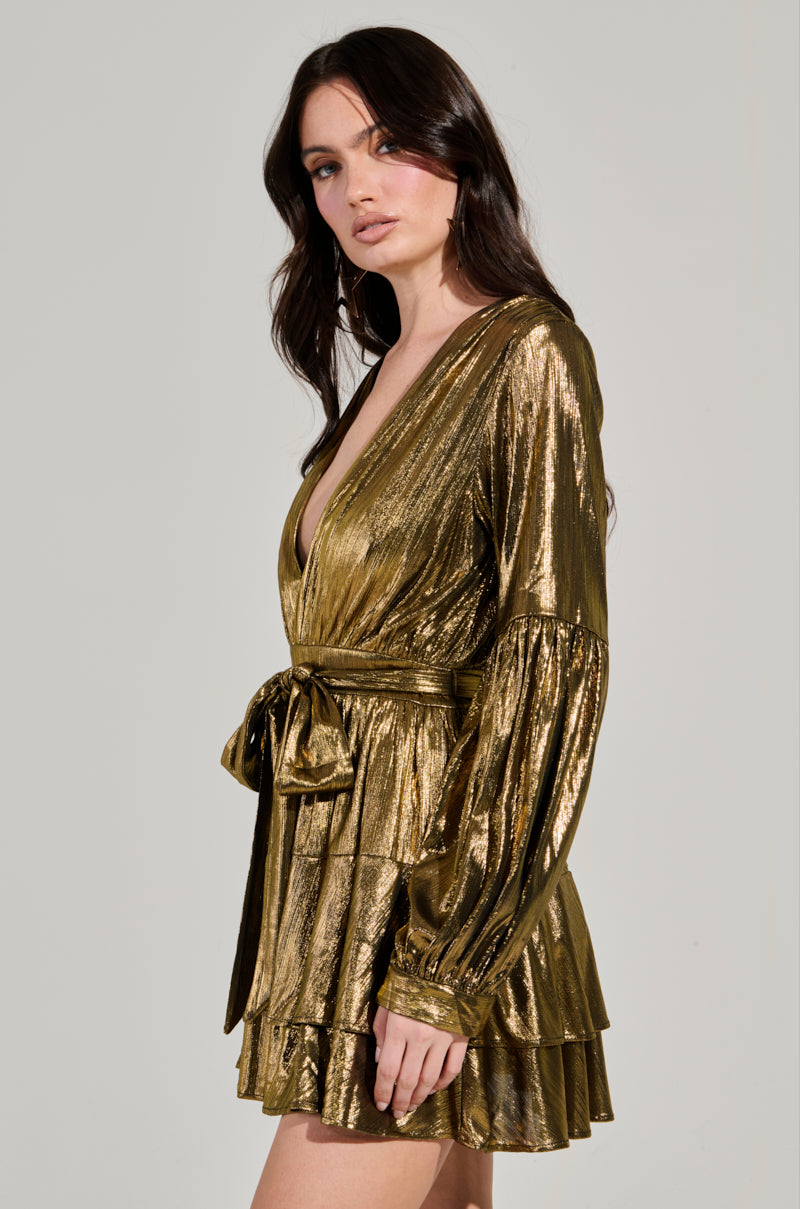 GLOW BABY METALLIC MINI DRESS