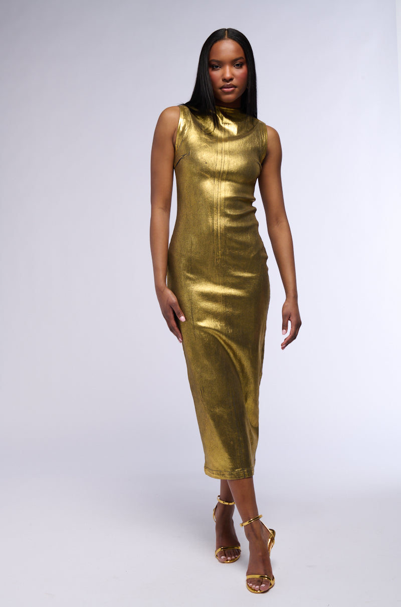 MADE IN METALLICS MAXI DRESS