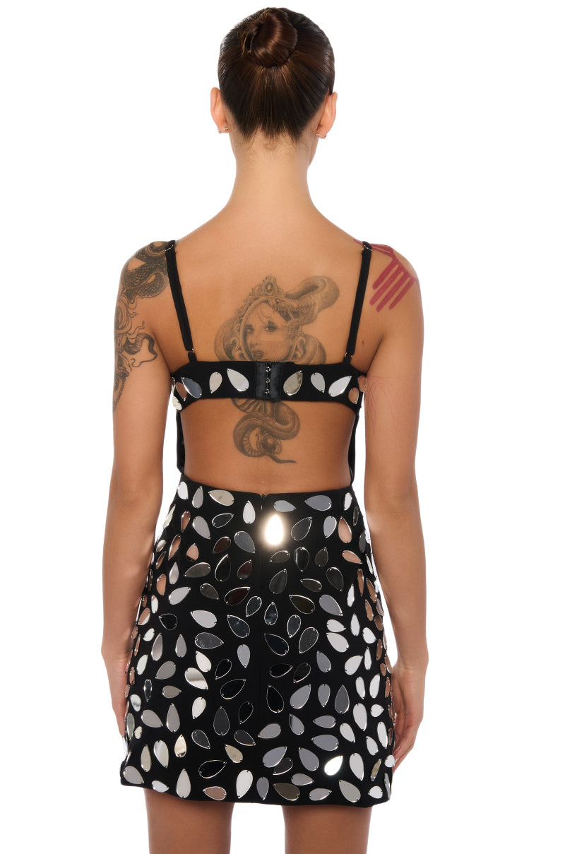 MIRROR MIRROR ON THE WALL CUT OUT MINI DRESS