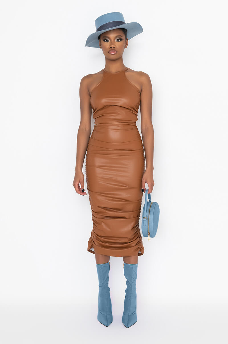 THE BEST OF ME MOCK NECK MIDI DRESS