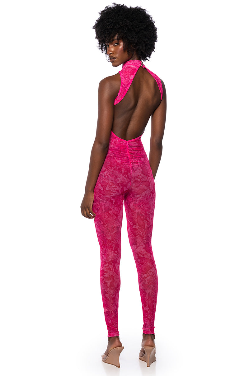 LENA PRINTED JUMPSUIT IN PINK