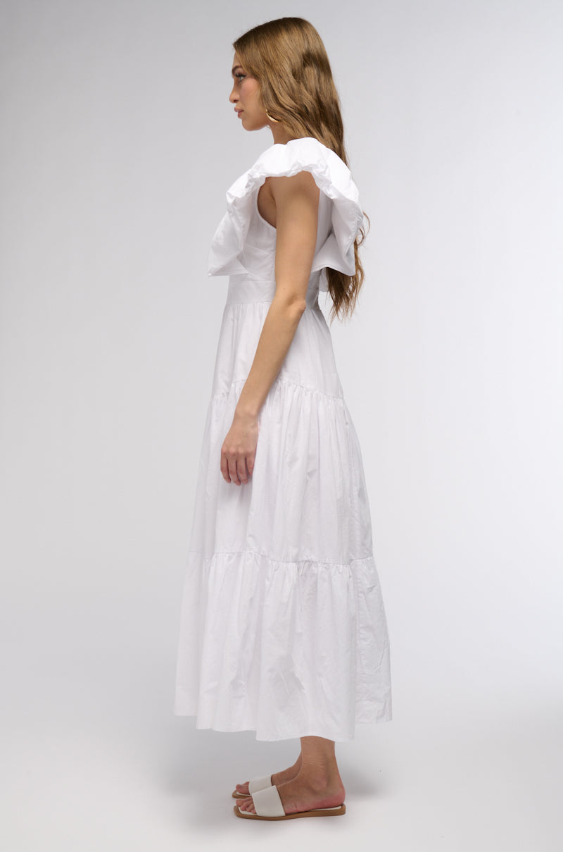 SUNDAY MARKET POPLIN CAP SLEEVE MAXI DRESS