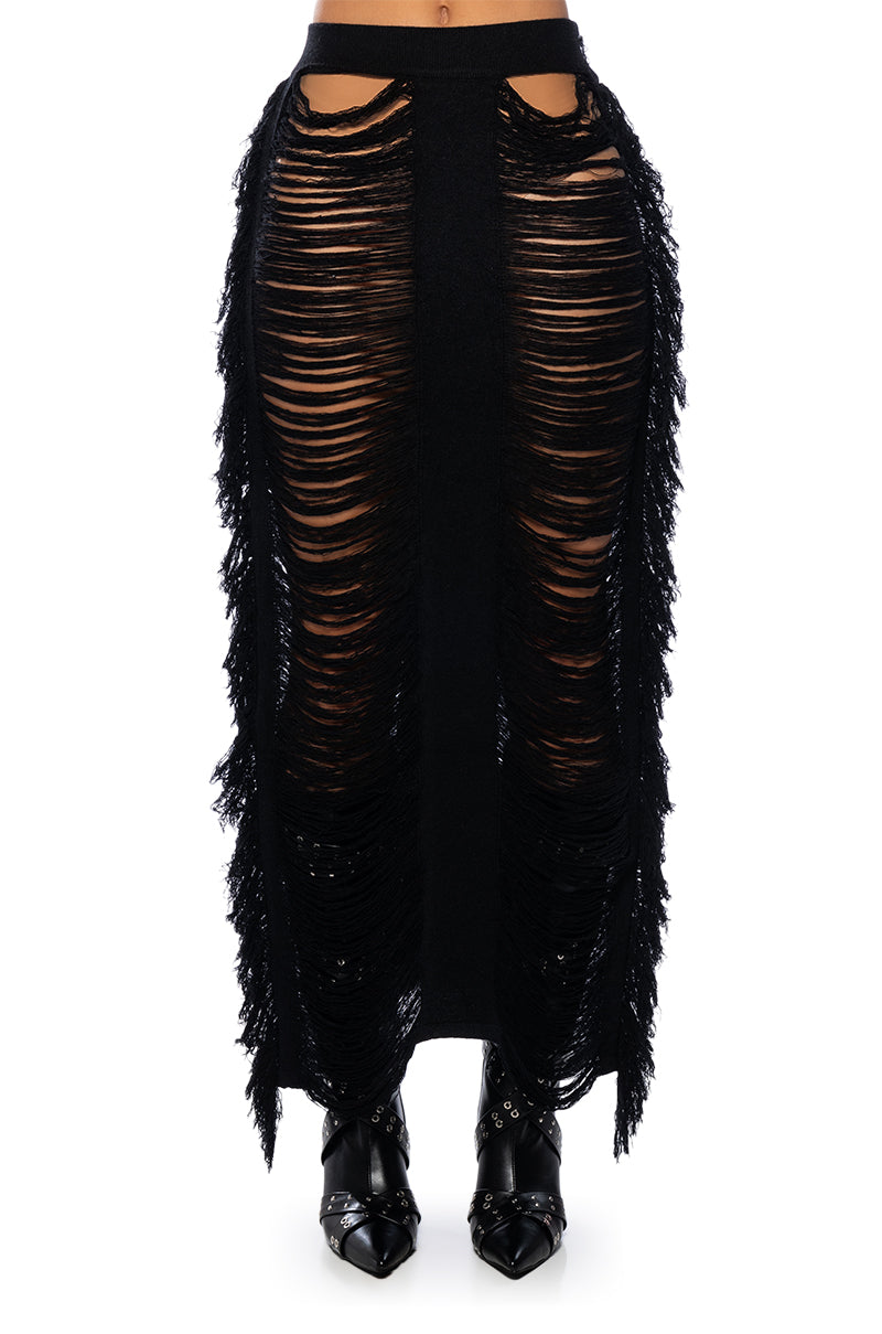 KIMBELLA FRINGED TWO PIECE MAXI SKIRT SET