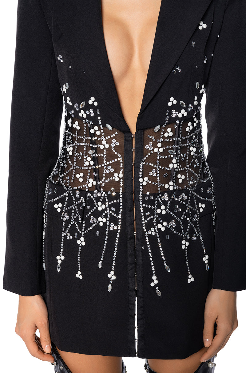 GLITZ AND GLAM CORSET BLAZER