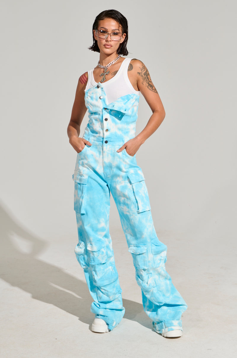 HEAD IN THE CLOUDS DENIM JUMPSUIT