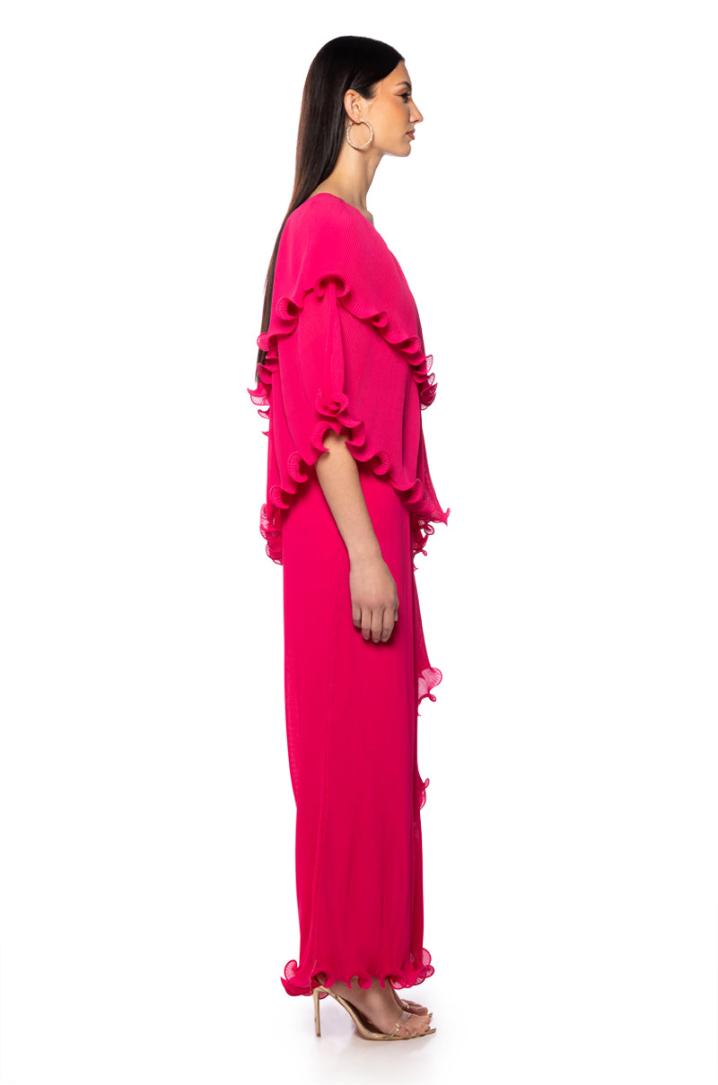 LUCIA PLEATED ONE SHOULDER JUMPSUIT