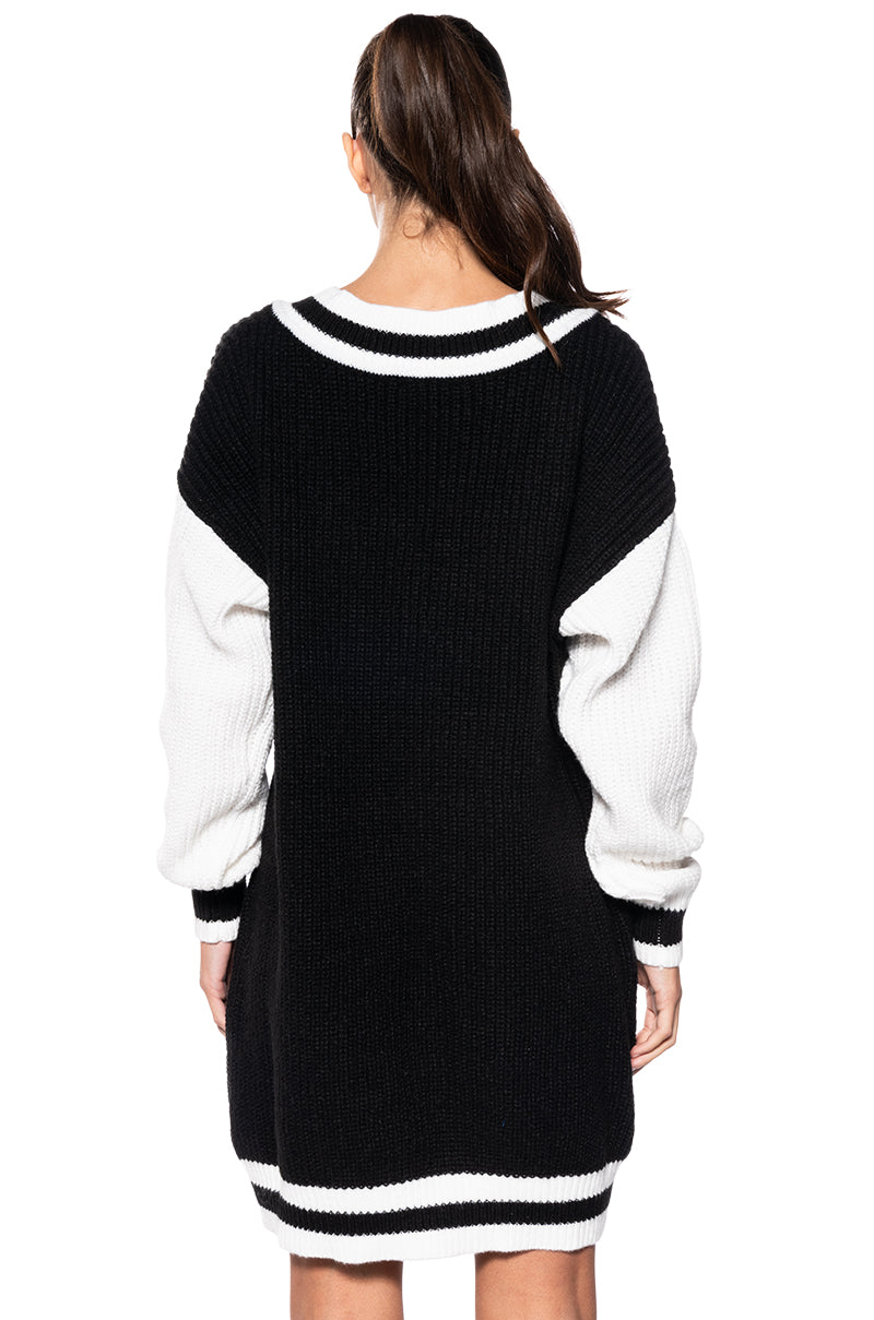 TEDDY KNIT SWEATER MINI DRESS