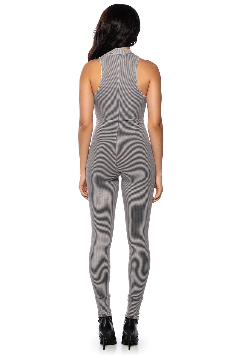TATIANA ZIP FRONT FITTED JUMPSUIT
