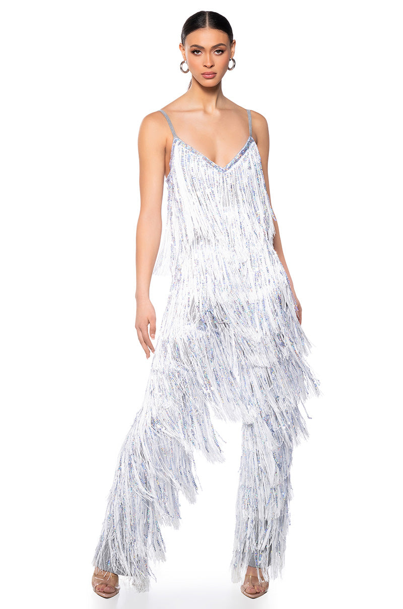 STAR OF THE SHOW FRINGE JUMPSUIT