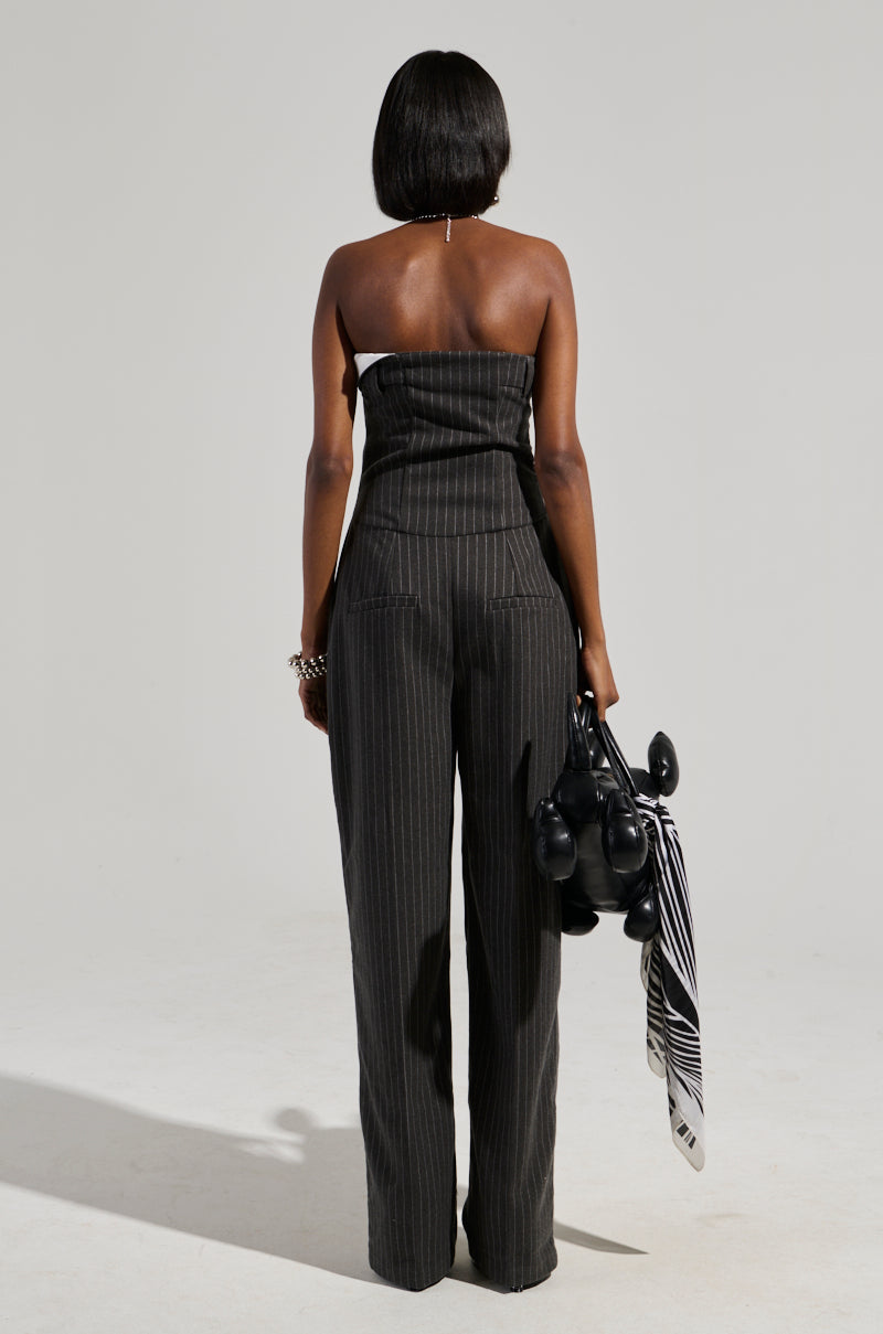 RITA PINSTRIPE SUITED JUMPSUIT