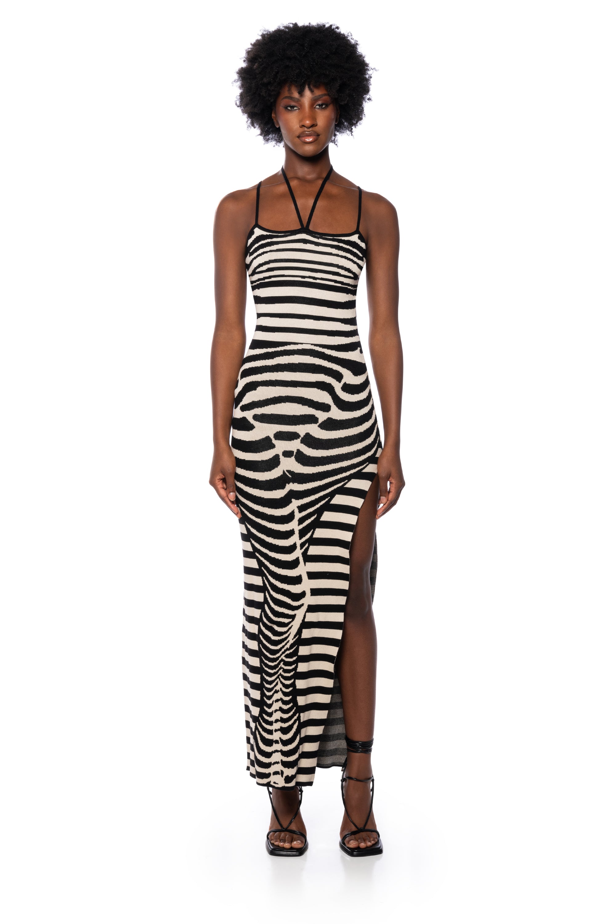 HELENA STRIPED BODYCON MAXI DRESS