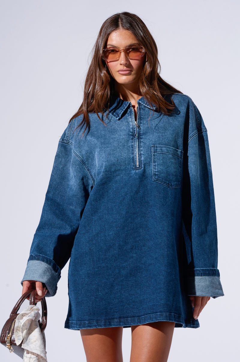 COOL GIRL OVERSIZED DENIM SHIRT DRESS