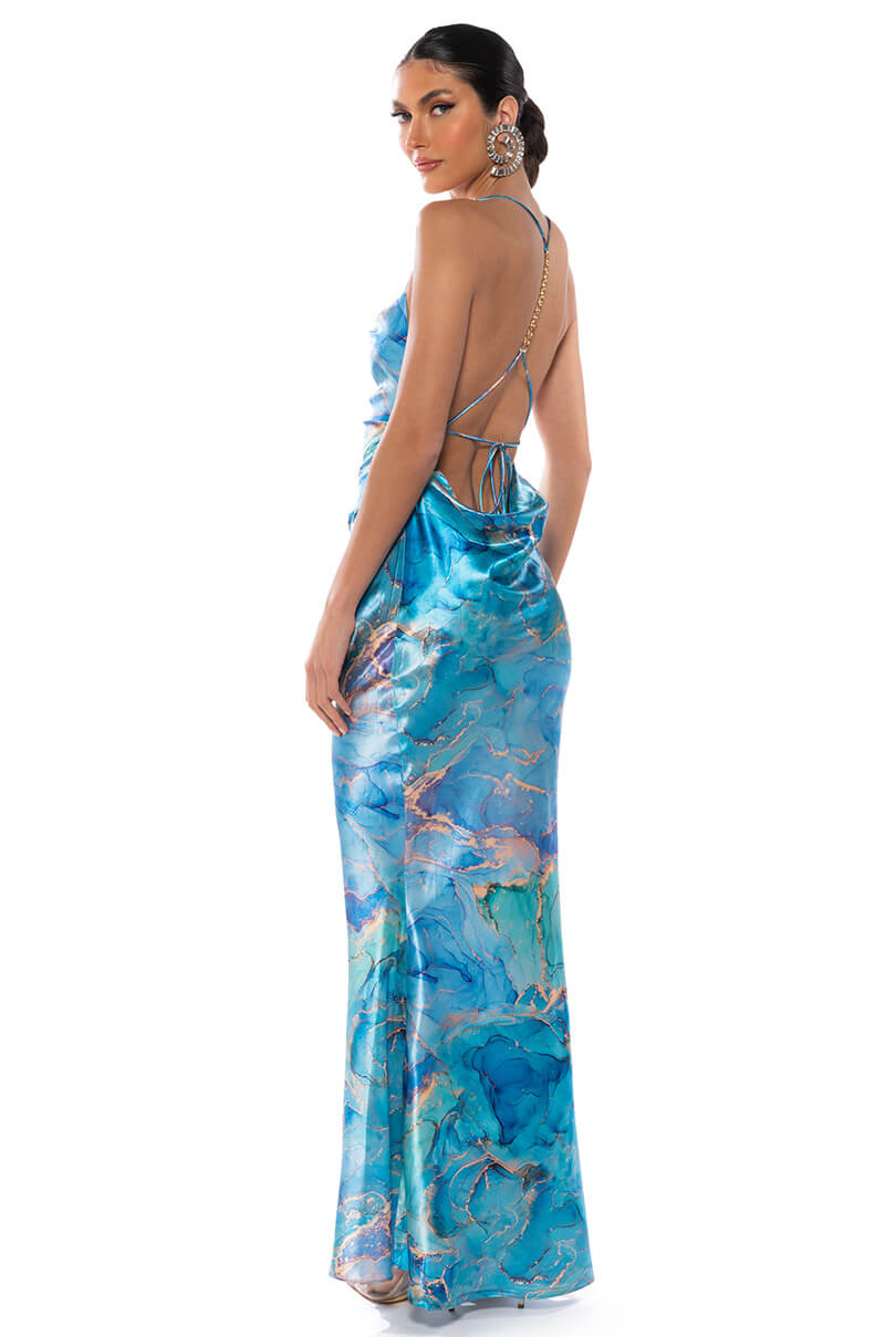 GOING UP SATIN MAXI DRESS