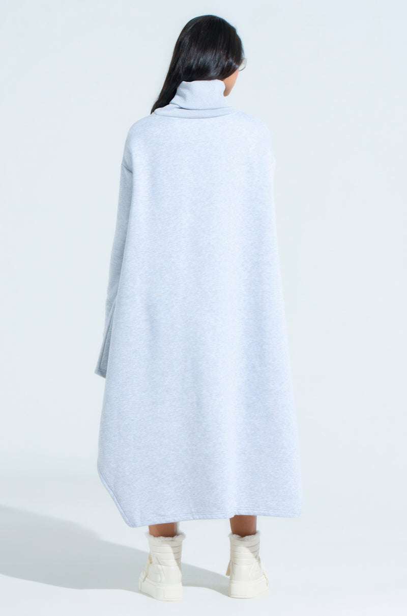 LAINIE TURTLENECK HIGH LOW SWEATSHIRT DRESS