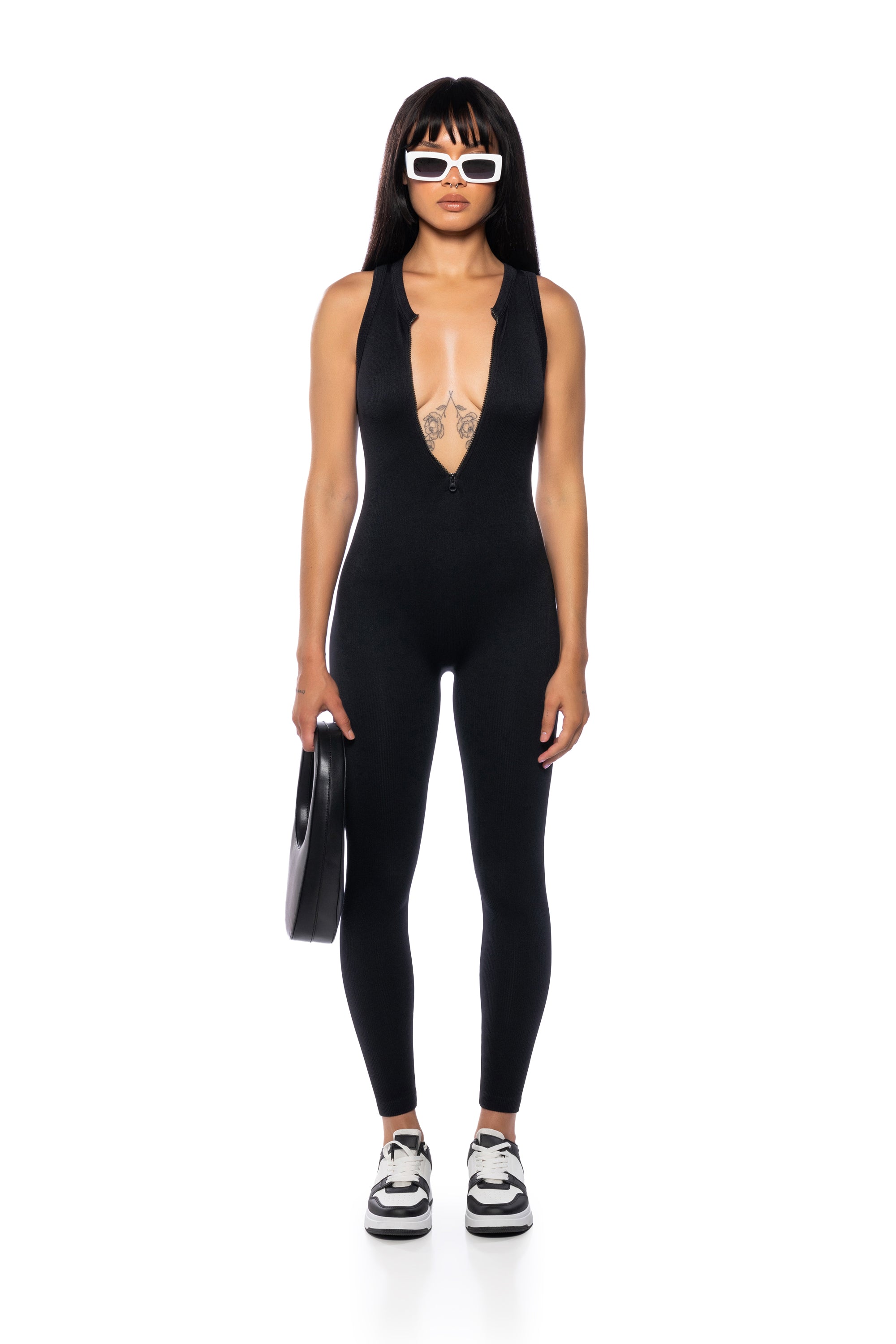 SLEEVELESS JUMPSUIT WITH ZIPPER